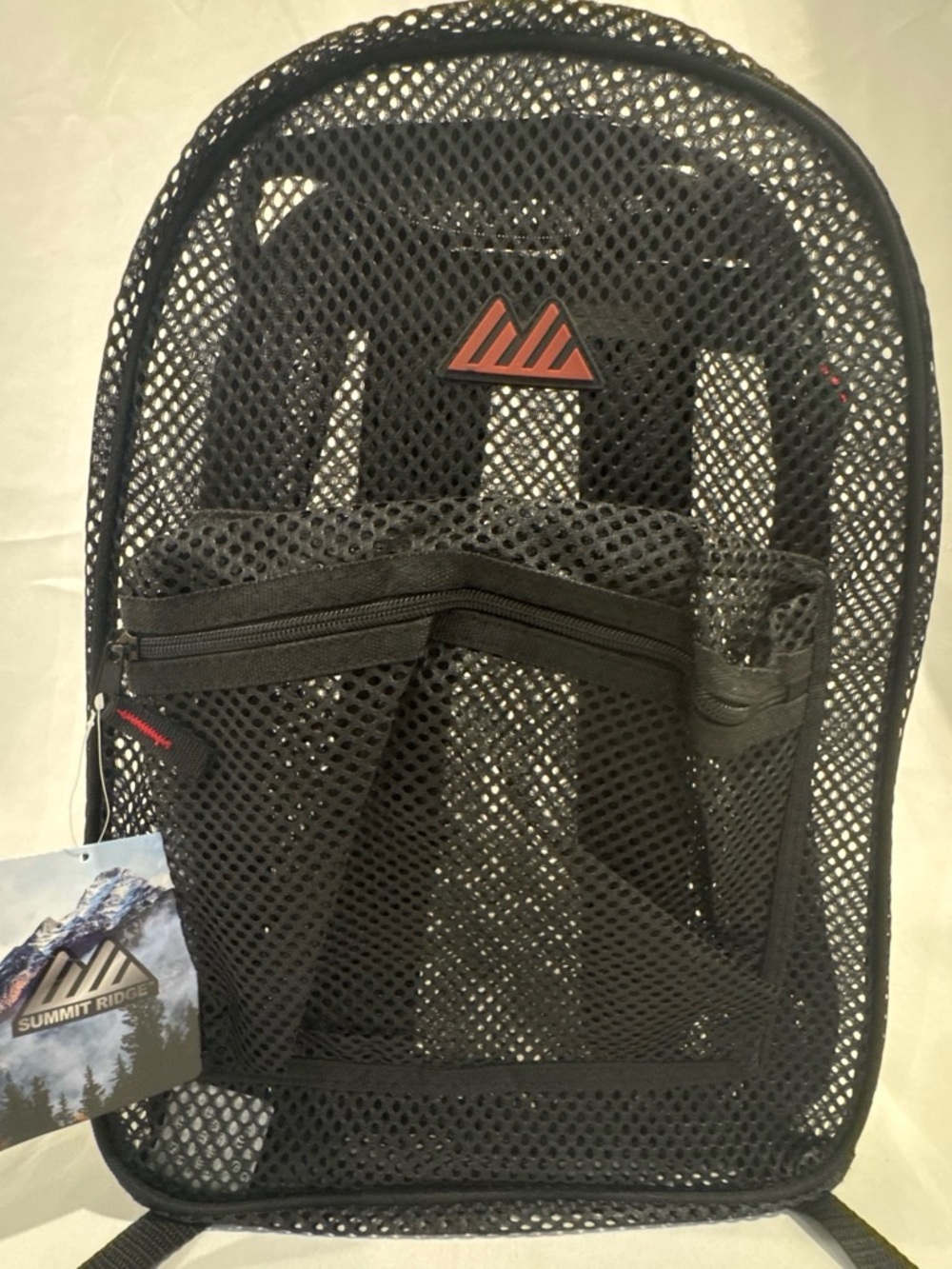 Kids Black Mesh Backpack with Front Organizer
